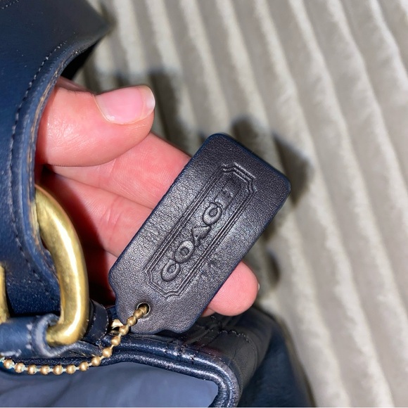 Coach Vintage Navy Leather Tote Bag 4157 - Picture 6 of 14